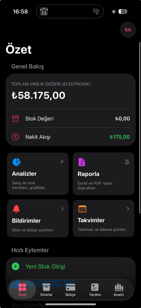 Stockla iOS Uygulaması